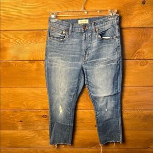 We The Free Free People Denim Skinny Jeans Size‎ 30 Frayed Hem Charcoal Black